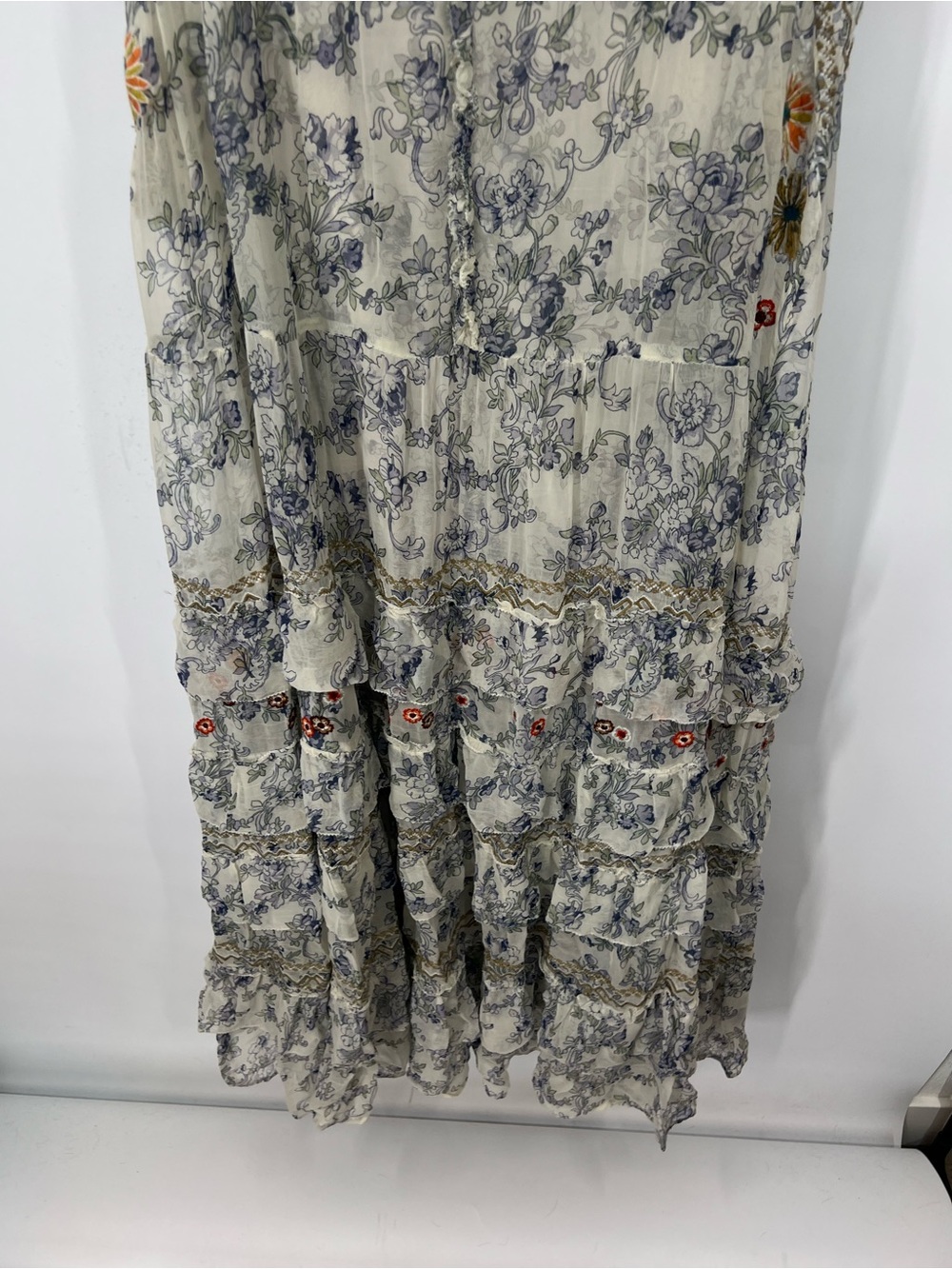 Sundance Sleeveless Floral Embroidered Maxi Dress Matching Slip - Picture 3 of 7